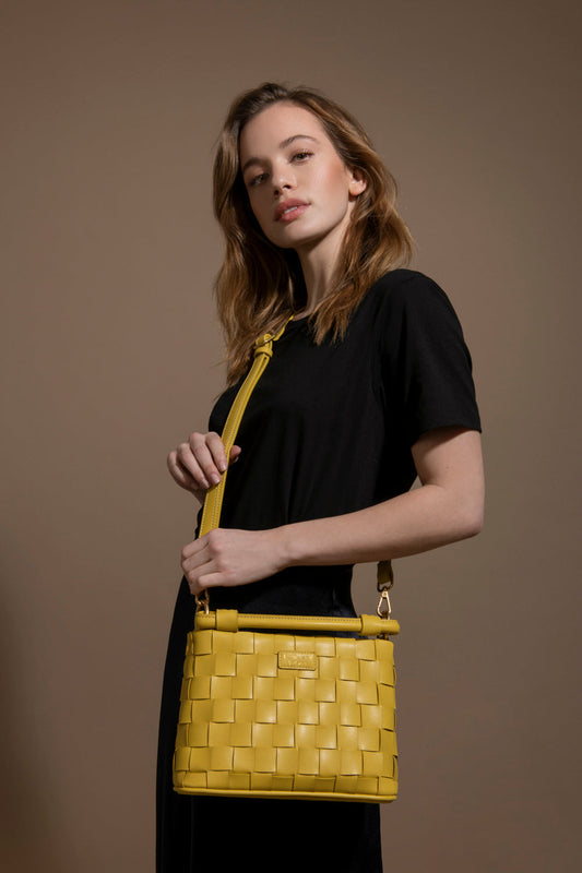 Bella Mustard Vegan Mini Crossbody Bag-1
