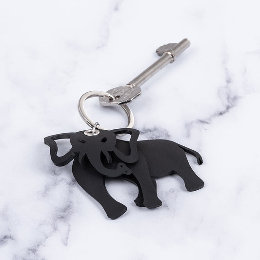 Jumbo 3D Recycled Rubber Elephant Vegan Keyring-1