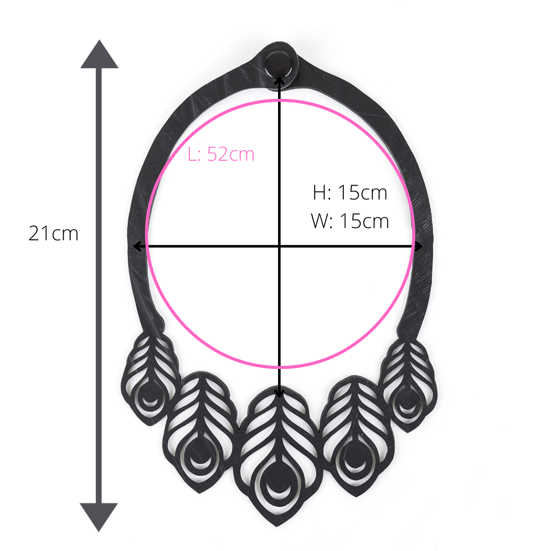 Small Peacock Feather Necklace-4