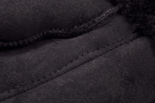 Adult Natural Sheepskin Gloves - Black-1