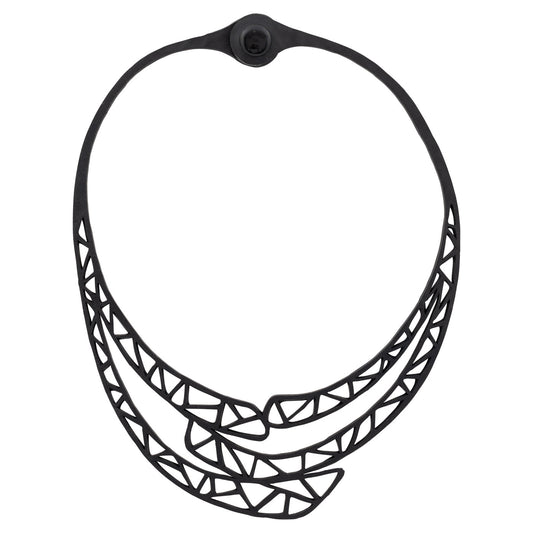 Lea Geometric Recycled Rubber Necklace-1
