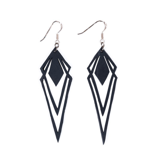 Kite Recycled Rubber Artistic Statement Earrings-1