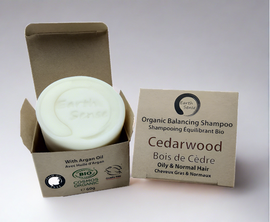 Organic Certified Balancing Solid Shampoo - Cedarwood - Oily & All Hair Types 60g-1