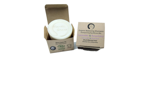 Organic Certified Balancing Solid Shampoo - Lavender & Rosemary - Dry & all Hair Types 60g-1
