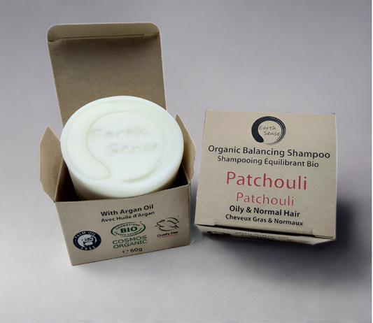 Organic Certified Balancing Solid Shampoo - Patchouli - Oily & all Hair Types 60g-1