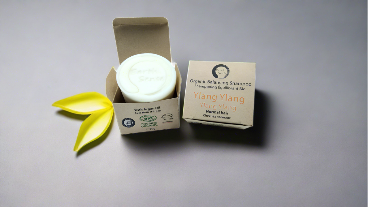 Organic Certified Balancing Solid Shampoo - Ylang Ylang - Normal & all Hair Types 60g-2