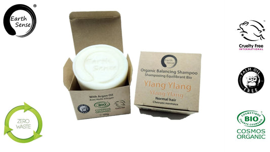 Organic Certified Balancing Solid Shampoo - Ylang Ylang - Normal & all Hair Types 60g-1