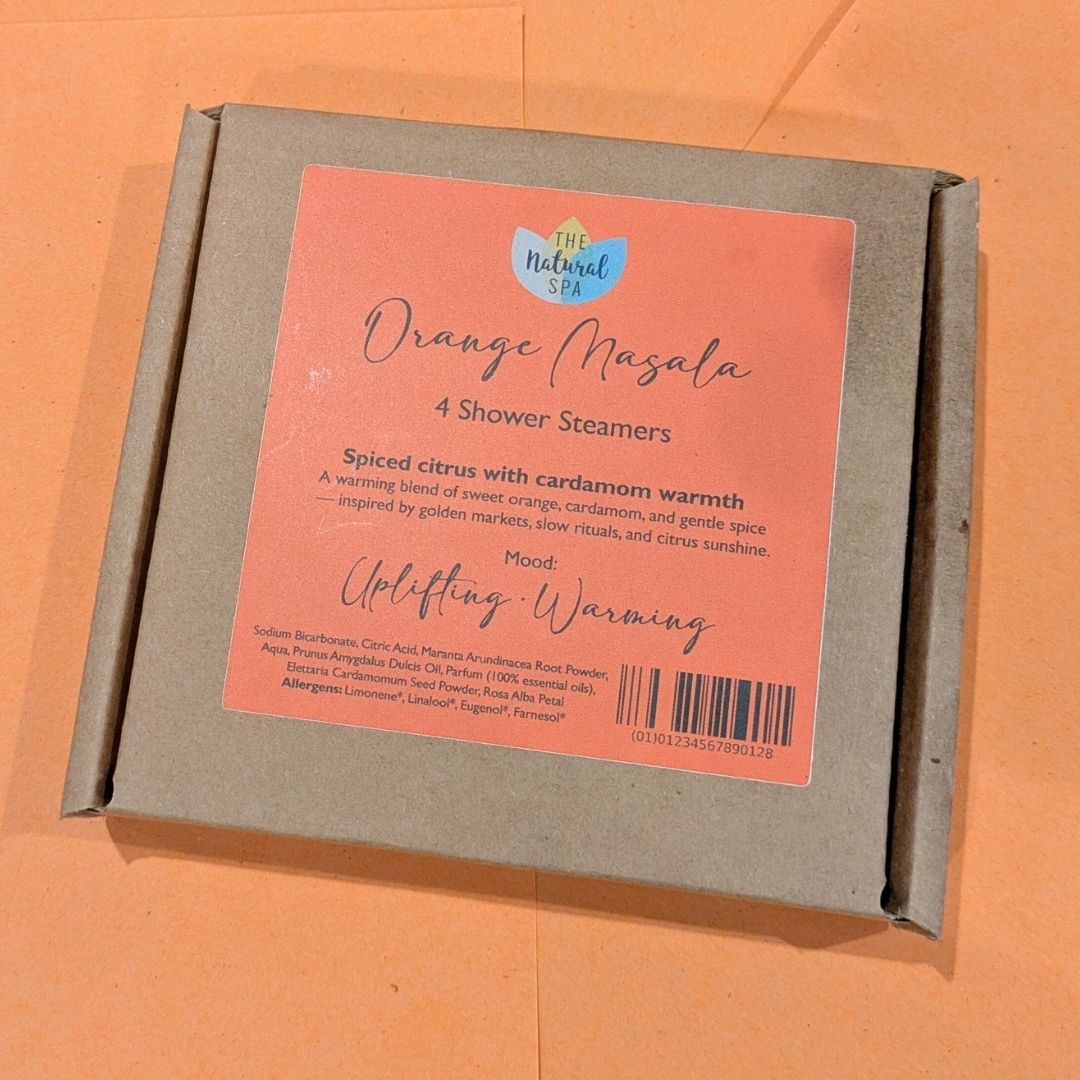 Orange Masala Aromatherapy Shower Steamers – Spiced Citrus & Cardamom – Set of 4-1