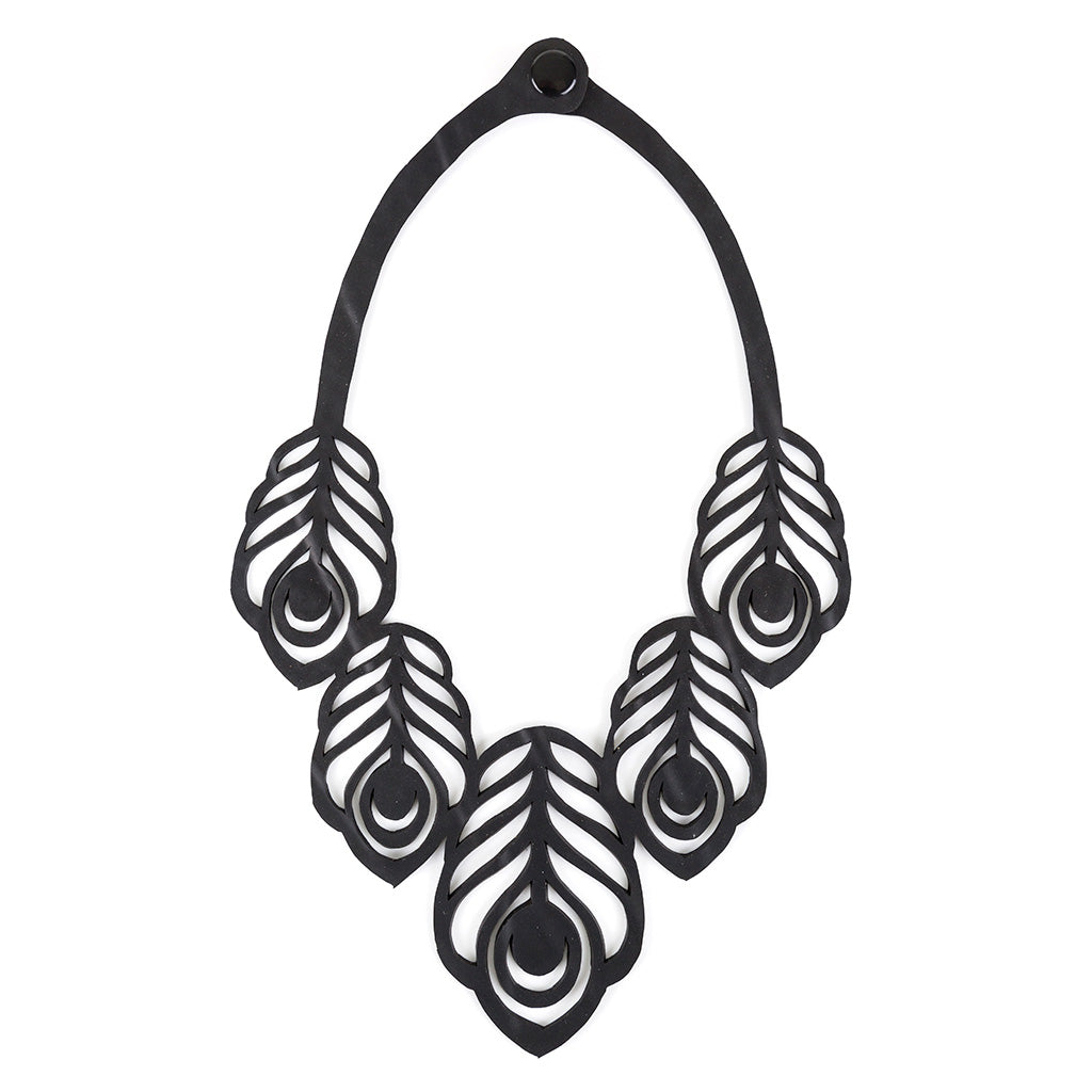 Peacock Feather Necklace-2