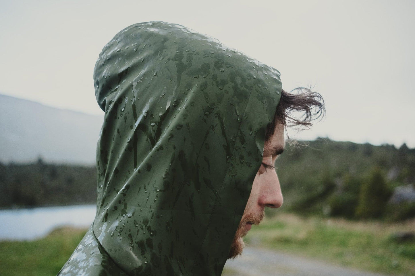 Waterproof Coat with Wool - Khaki-3