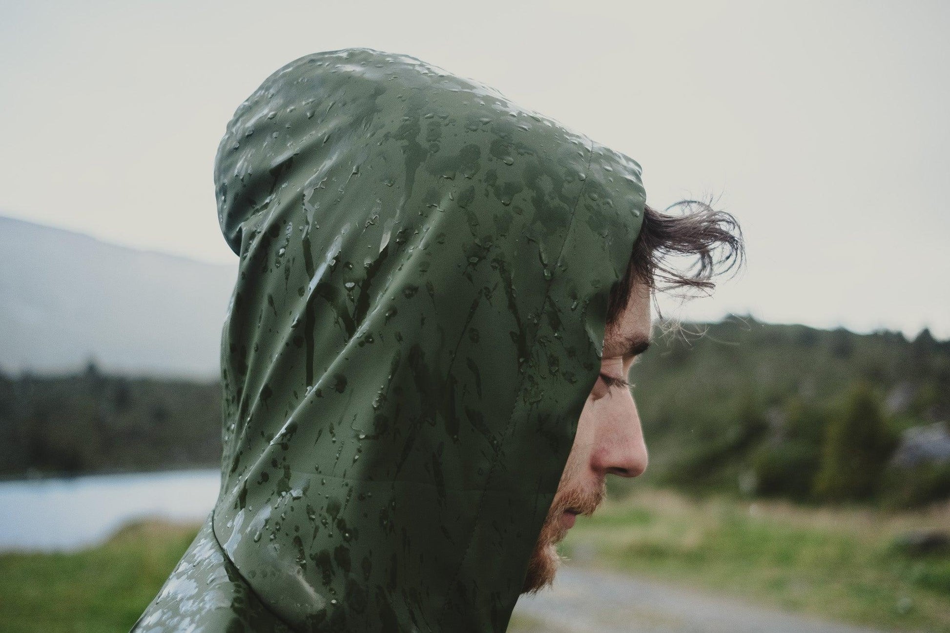 Waterproof Coat with Wool - Khaki-3