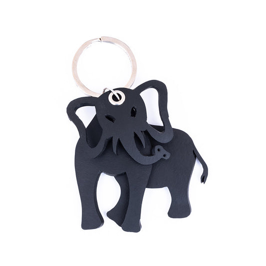 Jumbo 3D Recycled Rubber Elephant Vegan Keyring-0