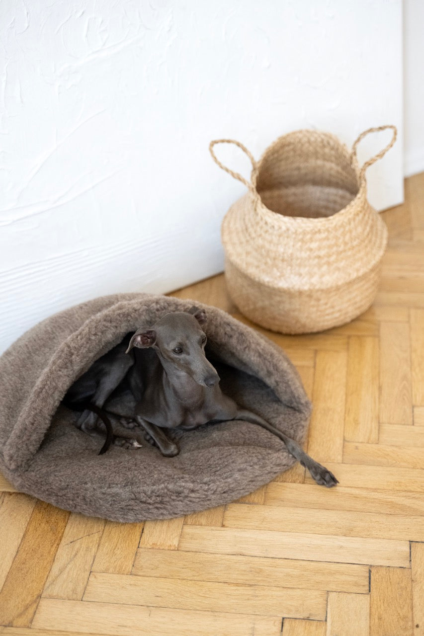 Natural Wool Pet Cave - Beige-2