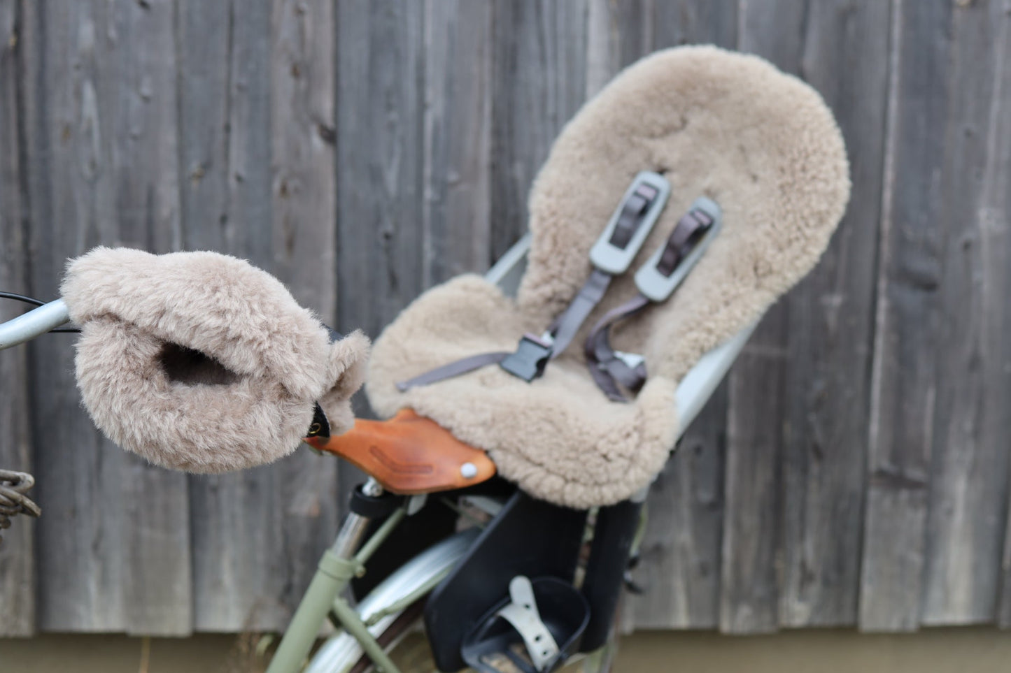 Greige Natural Sheepskin Car Seat / Stroller Liner-2